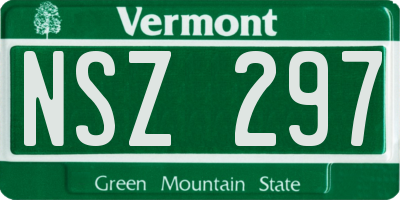 VT license plate NSZ297