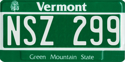 VT license plate NSZ299