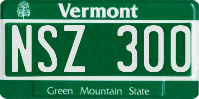VT license plate NSZ300