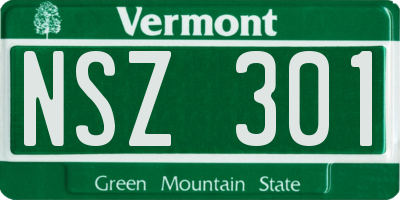 VT license plate NSZ301