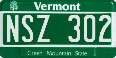 VT license plate NSZ302
