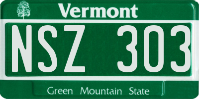 VT license plate NSZ303