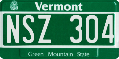 VT license plate NSZ304