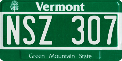 VT license plate NSZ307