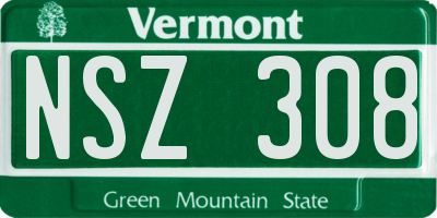 VT license plate NSZ308
