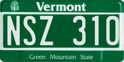 VT license plate NSZ310
