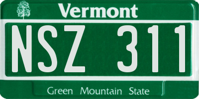 VT license plate NSZ311