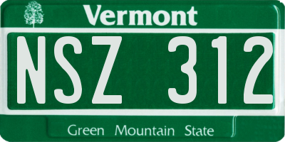VT license plate NSZ312
