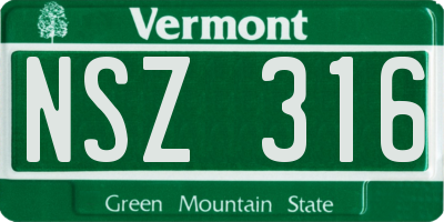 VT license plate NSZ316