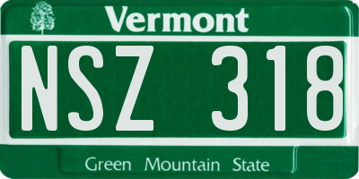 VT license plate NSZ318