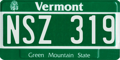VT license plate NSZ319