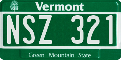 VT license plate NSZ321