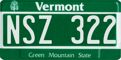 VT license plate NSZ322