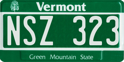 VT license plate NSZ323