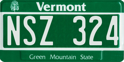 VT license plate NSZ324