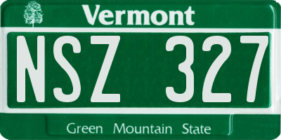 VT license plate NSZ327