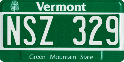 VT license plate NSZ329
