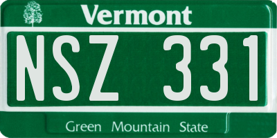 VT license plate NSZ331