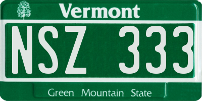 VT license plate NSZ333