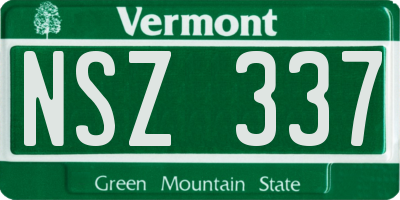 VT license plate NSZ337
