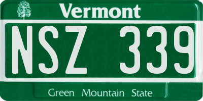 VT license plate NSZ339