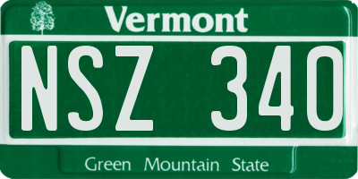 VT license plate NSZ340