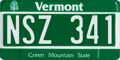 VT license plate NSZ341