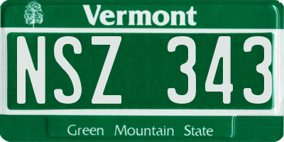VT license plate NSZ343