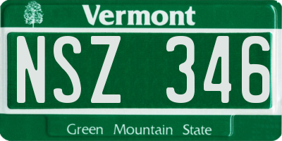 VT license plate NSZ346