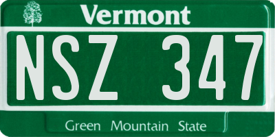VT license plate NSZ347