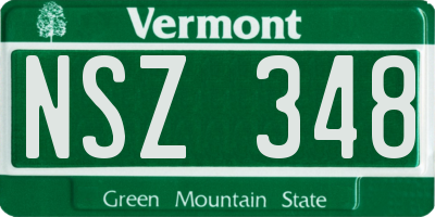 VT license plate NSZ348