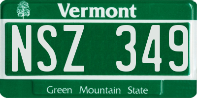 VT license plate NSZ349