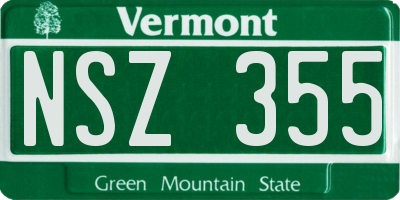 VT license plate NSZ355