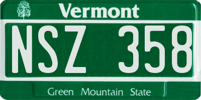 VT license plate NSZ358