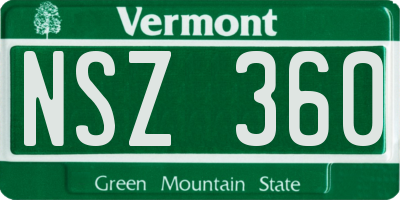 VT license plate NSZ360