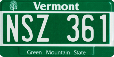 VT license plate NSZ361