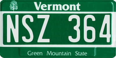 VT license plate NSZ364