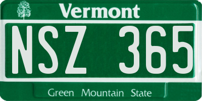 VT license plate NSZ365