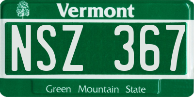 VT license plate NSZ367
