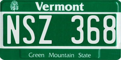 VT license plate NSZ368