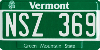 VT license plate NSZ369