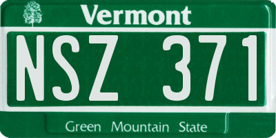 VT license plate NSZ371