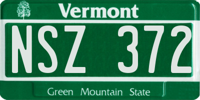 VT license plate NSZ372