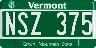 VT license plate NSZ375