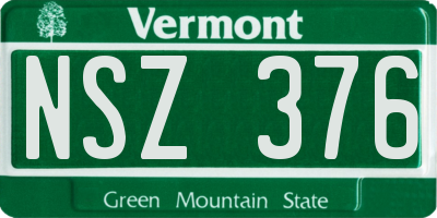 VT license plate NSZ376