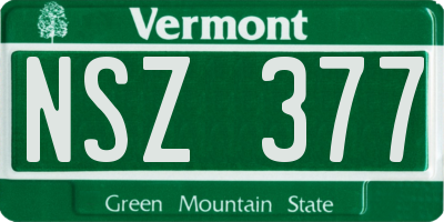 VT license plate NSZ377