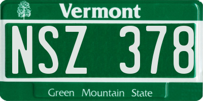 VT license plate NSZ378