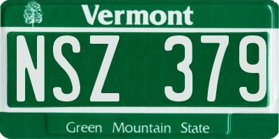 VT license plate NSZ379