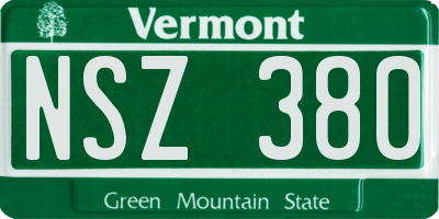 VT license plate NSZ380