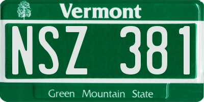 VT license plate NSZ381